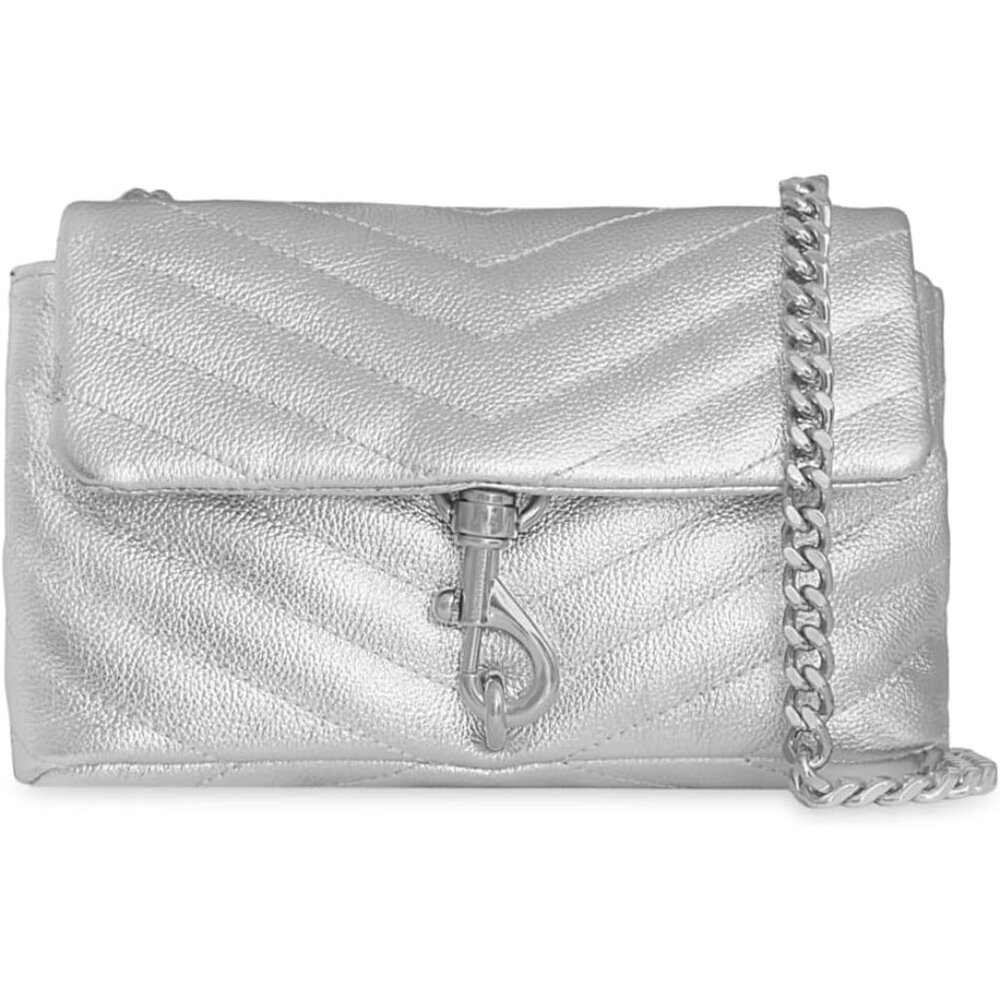 Genuine Leather Crossbody Bag Silver Womens Small Day Night Stylish